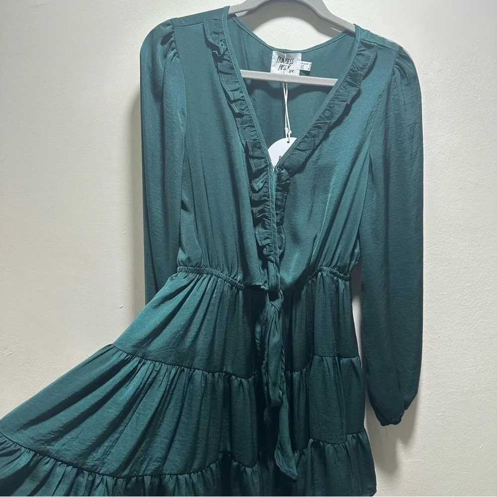Princess Polly Teal Randi Mini Dress Size Medium